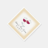 Roter Wein, Personalisiertes Party Weinverkostung Serviette (Ecke)