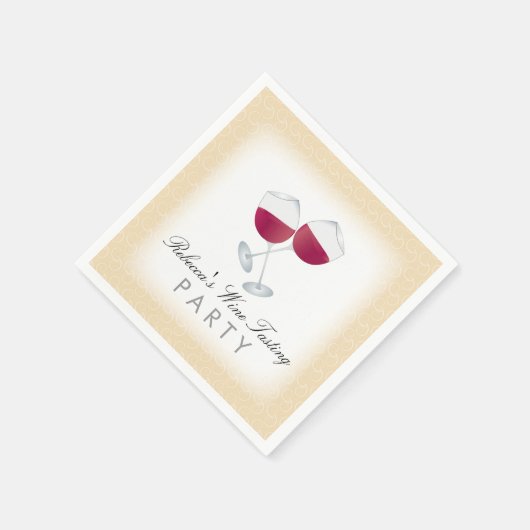 Roter Wein, Personalisiertes Party Weinverkostung Serviette (Ecke)