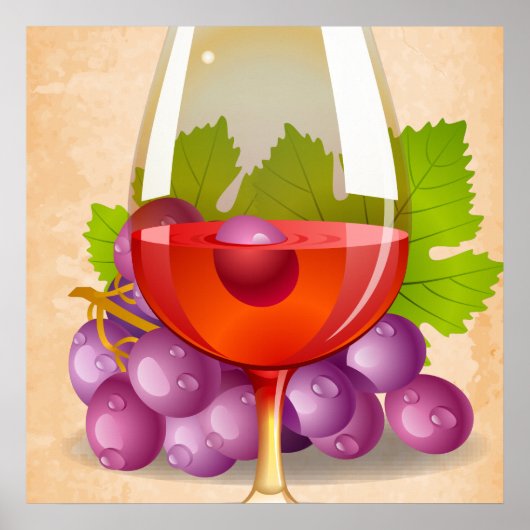 Roter Wein Poster (Vorne)