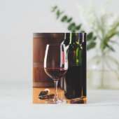 Roter Wein Postkarte (Stehend Vorderseite)