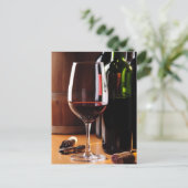 Roter Wein Postkarte (Stehend Vorderseite)