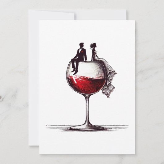 Roter Wein Probe Abendessen Einladung (Rückseite)