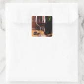 Roter Wein Quadratischer Aufkleber (Tasche)
