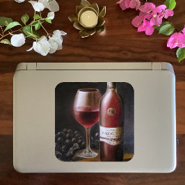 Roter Wein Quadratischer Aufkleber