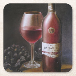 Roter Wein Rechteckiger Pappuntersetzer