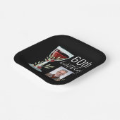 Roter Wein Rose Aquarell Foto 60. Geburtstag Pappteller (Gewinkelt)