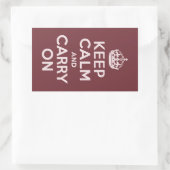 Roter Wein ruhig halten und weiter tragen Rechteckiger Aufkleber (Tasche)