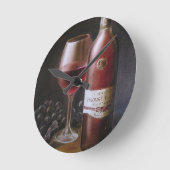 Roter Wein Runde Wanduhr (Winkel)
