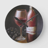 Roter Wein Runde Wanduhr (Vorderseite)