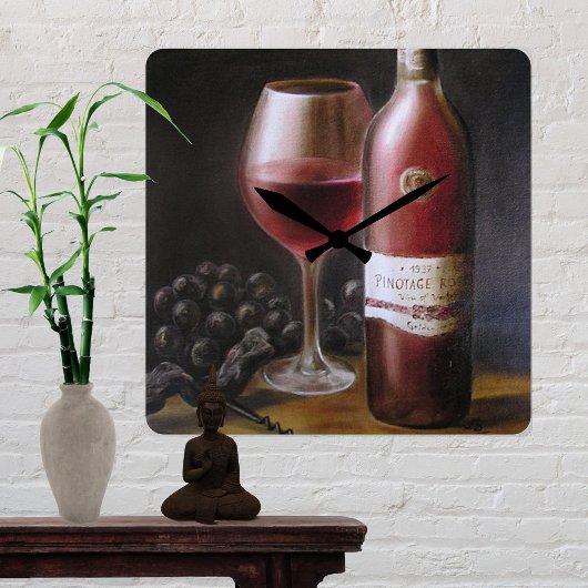 Roter Wein Runde Wanduhr