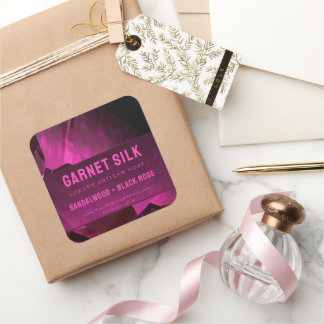 Roter Wein Seide Elegant Modernes Luxuslabel Quadratischer Aufkleber