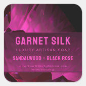 Roter Wein Seide Elegant Modernes Luxuslabel Quadratischer Aufkleber (Vorderseite)