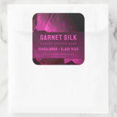 Roter Wein Seide Elegant Modernes Luxuslabel Quadratischer Aufkleber (Tasche)