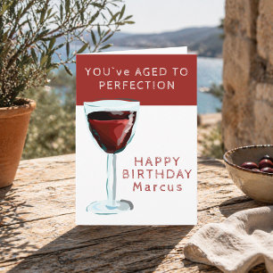 Roter Wein Thema Alter bis Perfektion Name Geburts Karte