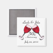 Roter Wein Toast to Liebe Magnet (Vorderseite/Rückseite)