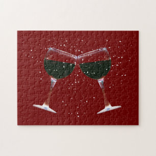 Roter Wein Toasting Cheers Puzzle