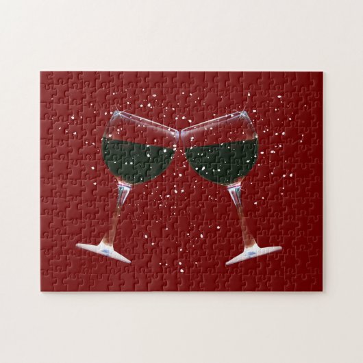 Roter Wein Toasting Cheers Puzzle (Horizontal)
