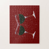 Roter Wein Toasting Cheers Puzzle (Vertikal)