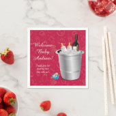 Roter Wein und Babyflaschen Sip and See Serviette (Beispiel)