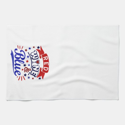 Roter Wein und Blau Geschirrtuch (Horizontal)