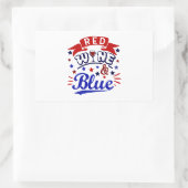 Roter Wein und Blau Rechteckiger Aufkleber (Tasche)