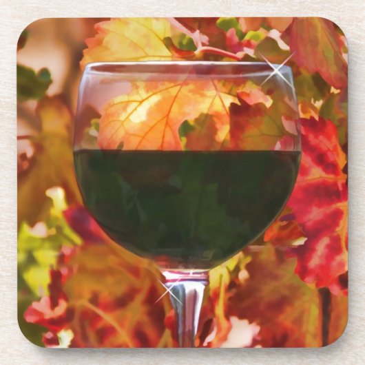 Roter Wein und Glas Untersetzer (Vorderseite)