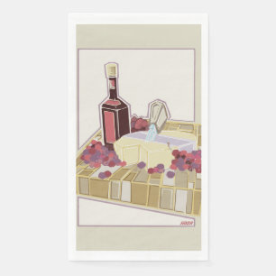 Roter Wein und Käse Charcuterie Board Napkins Serviette