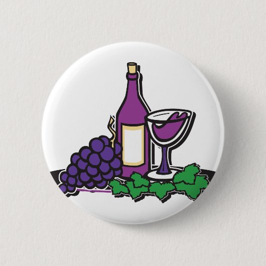 Roter Wein und Lila Trauben Button (Vorderseite)