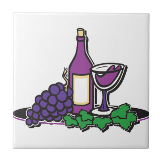 Roter Wein und Lila Trauben Fliese