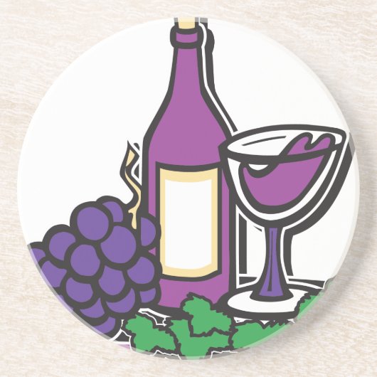 Roter Wein und Lila Trauben Getränkeuntersetzer (Vorne)