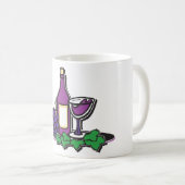 Roter Wein und Lila Trauben Kaffeetasse (VorderseiteRechts)