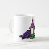 Roter Wein und Lila Trauben Kaffeetasse (Vorderseite Links)