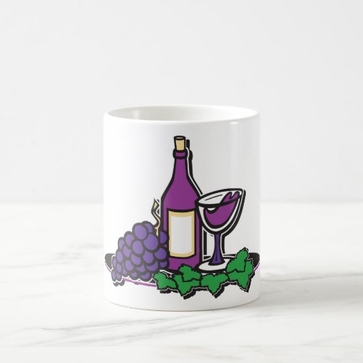 Roter Wein und Lila Trauben Kaffeetasse (Mittel)