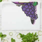 Roter Wein und Lila Trauben Küchentuch (Gefaltet)