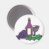 Roter Wein und Lila Trauben Magnet (Vorderseite/Rückseite)