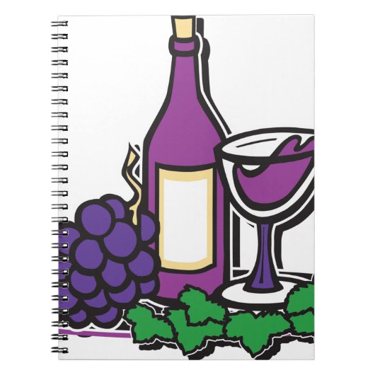 Roter Wein und Lila Trauben Notizblock (Vorderseite)