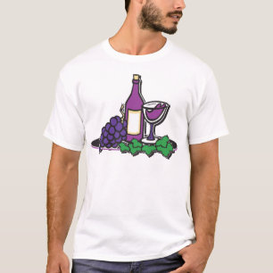Roter Wein und Lila Trauben T-Shirt