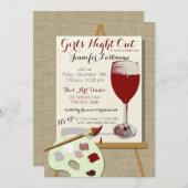 Roter Wein und Malerei Party Einladung (Vorne/Hinten)