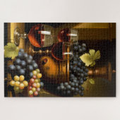 Roter Wein und Trauben Puzzle (Horizontal)
