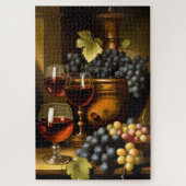 Roter Wein und Trauben Puzzle (Vertikal)