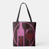 Roter Wein und Trauben Tasche (Rückseite)