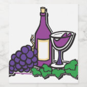 Roter Wein und Trauben Weinetikett (Einzelnes Label)