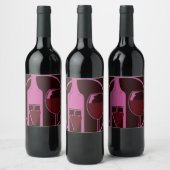 Roter Wein und Trauben Weinetikett (Flaschen)