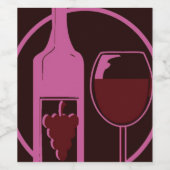 Roter Wein und Trauben Weinetikett (Einzelnes Label)