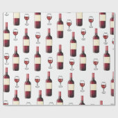Roter Wein und Weinglas Geschenkpapier (Flach)