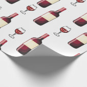 Roter Wein und Weinglas Geschenkpapier (Ecke)