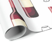 Roter Wein und Weinglas Geschenkpapier (Rolleneckpunkt)