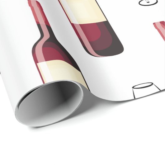 Roter Wein und Weinglas Geschenkpapier (Rolleneckpunkt)