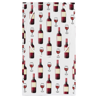 Roter Wein und Weinglas Kleine Geschenktüte