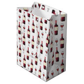 Roter Wein und Weinglas Mittlere Geschenktüte (Rückseite Schrägansicht)